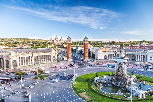 Plaza Espana Barcelona Fountain Light Show Shopping And Transport Hub